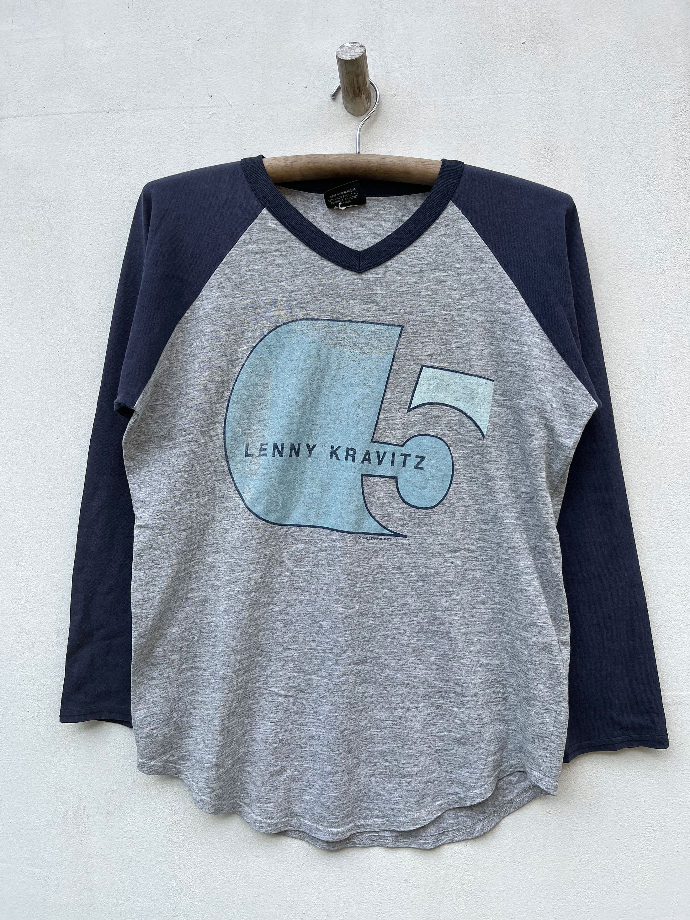 Band Tees Vintage Lenny Kravitz American Singer Songwriter 90s Raglan Size US M / EU 48-50 / 2 - 1 Thumbnail