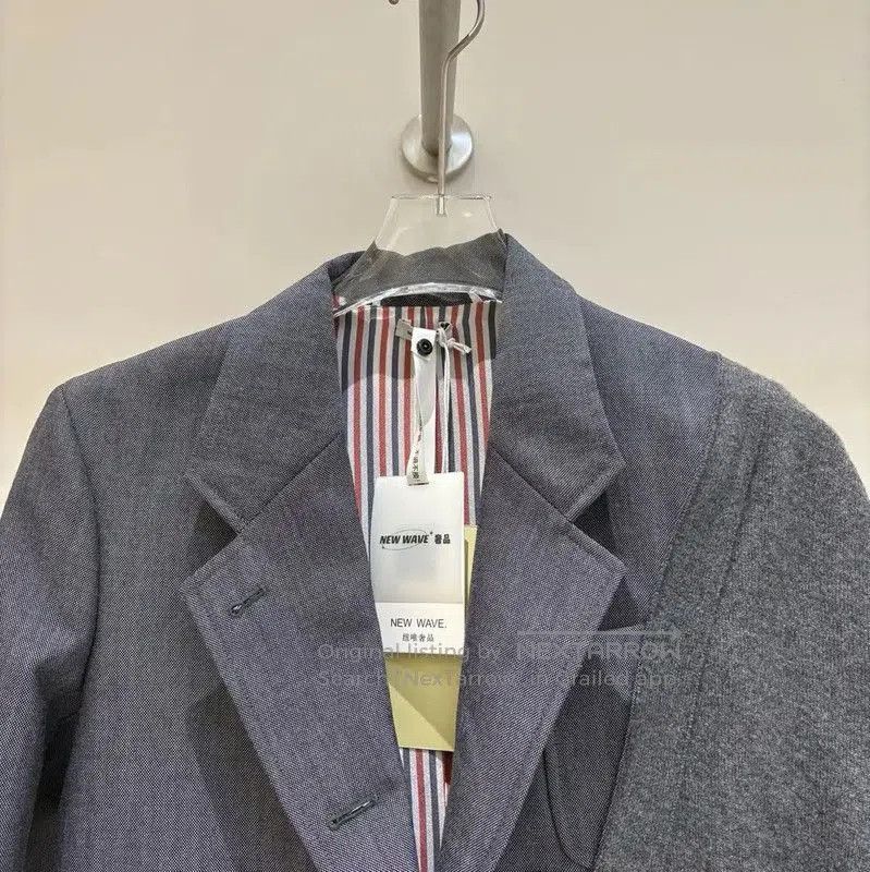Thom Browne Thom Browne Women's Gray Wool Striped Jacket . Size S / US 4 / IT 40 - 3 Thumbnail