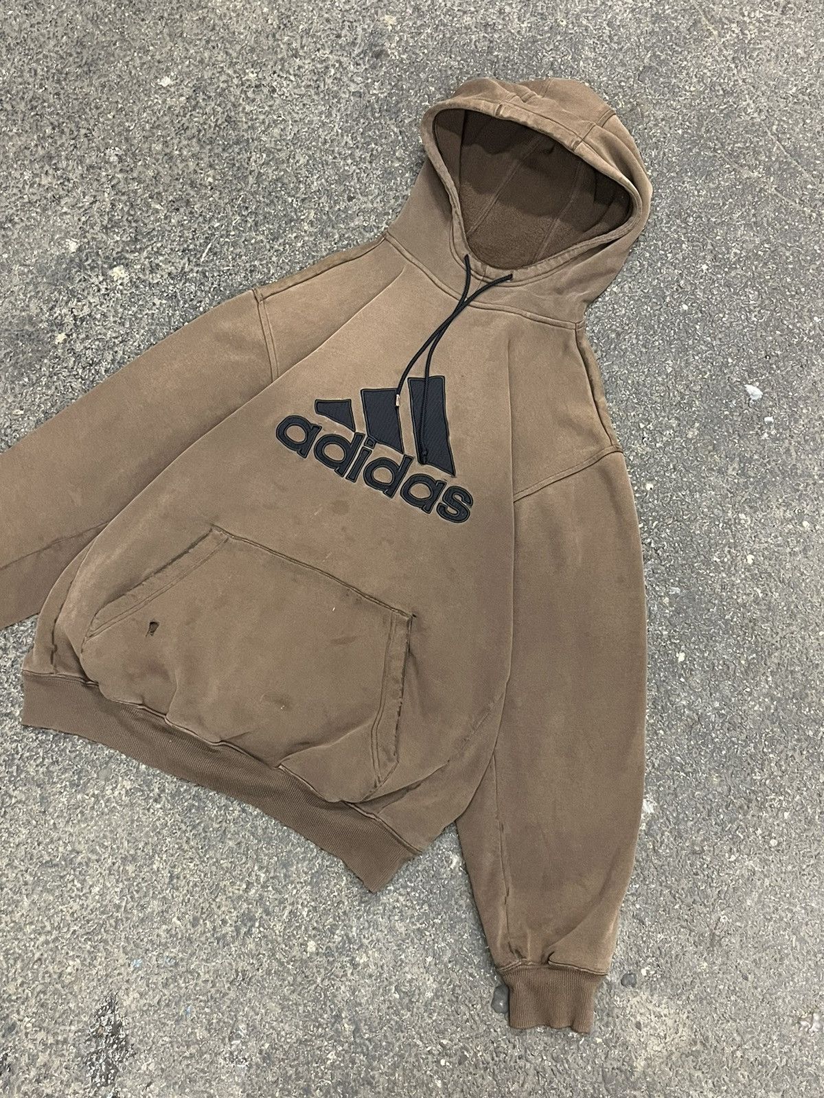 Adidas × Vintage Adidas mocha brown earth tone body fit hoodie streetwear Size US L / EU 52-54 / 3 - 5 Thumbnail