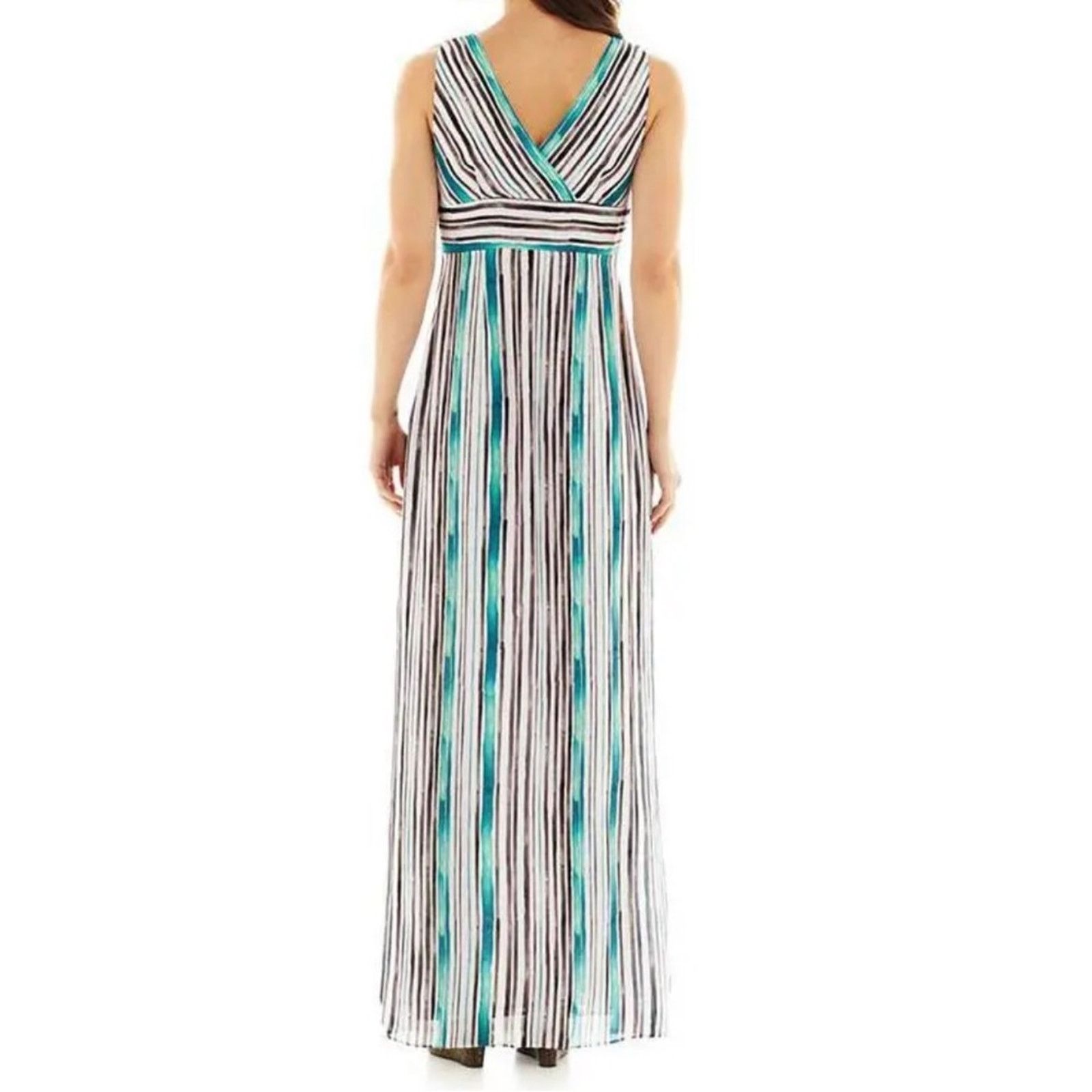 Worthington Worthington Sleeveless V-Neck Striped Maxi Dress Size 6 Size M / US 6-8 / IT 42-44 - 2 Thumbnail