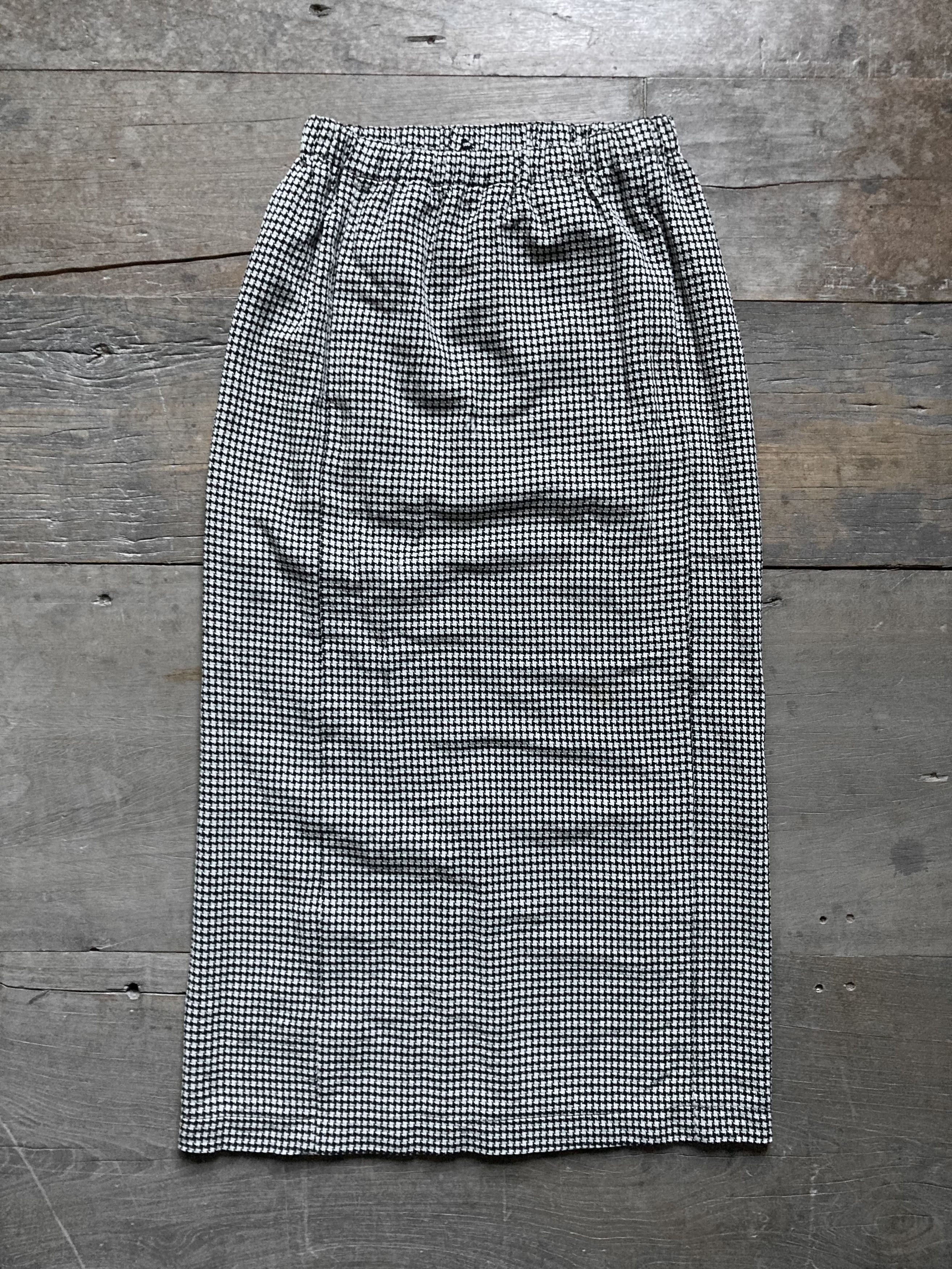 image of Ad95 Tricot Comme Des Garcons Patterned Woven Skirt in Black White, Women's (Size 24)
