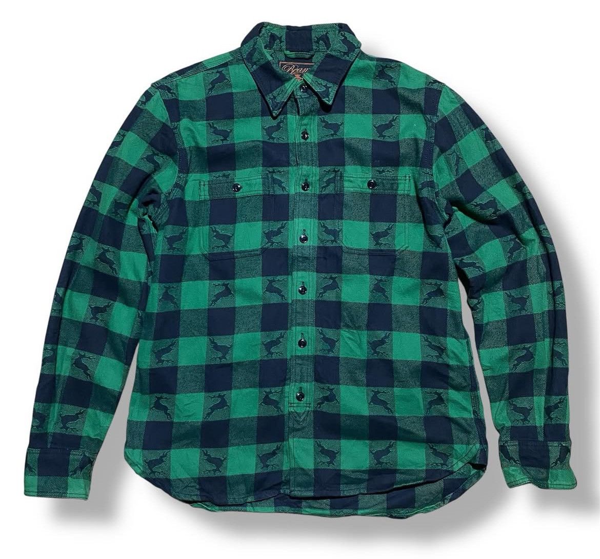 Beams Plus 2000s Beams Japan Deer Monogram Flannel Shirt Size US M / EU 48-50 / 2 - 1 Thumbnail