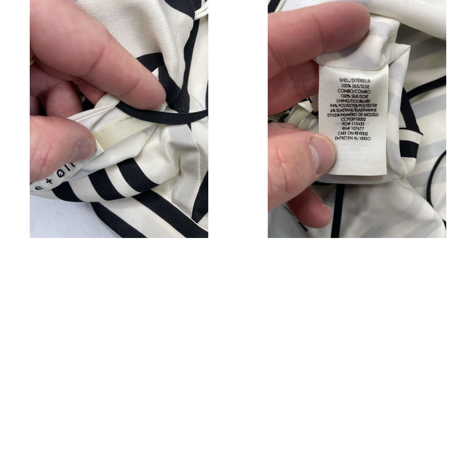 Alice + Olivia Alice + Olivia Shirt Women 2 Black White Striped Cropped Top Sleeveless V-Neck Zip Cropped Blouse Multicolor Silk Strappy Sleeve Size XS / US 0-2 / IT 36-38 - 8 Thumbnail