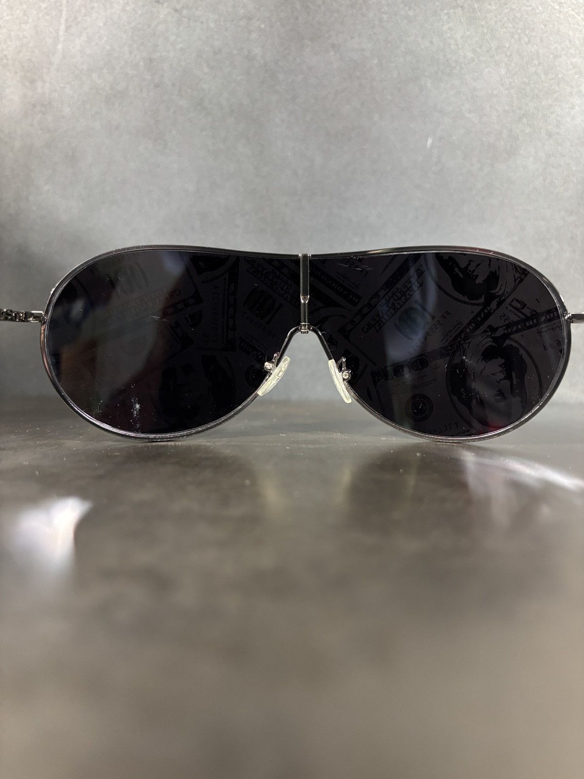 Vintage Y2K Cash Money Print Sunglasses $100 Dollar Aviator Novelty Size ONE SIZE - 11 Thumbnail