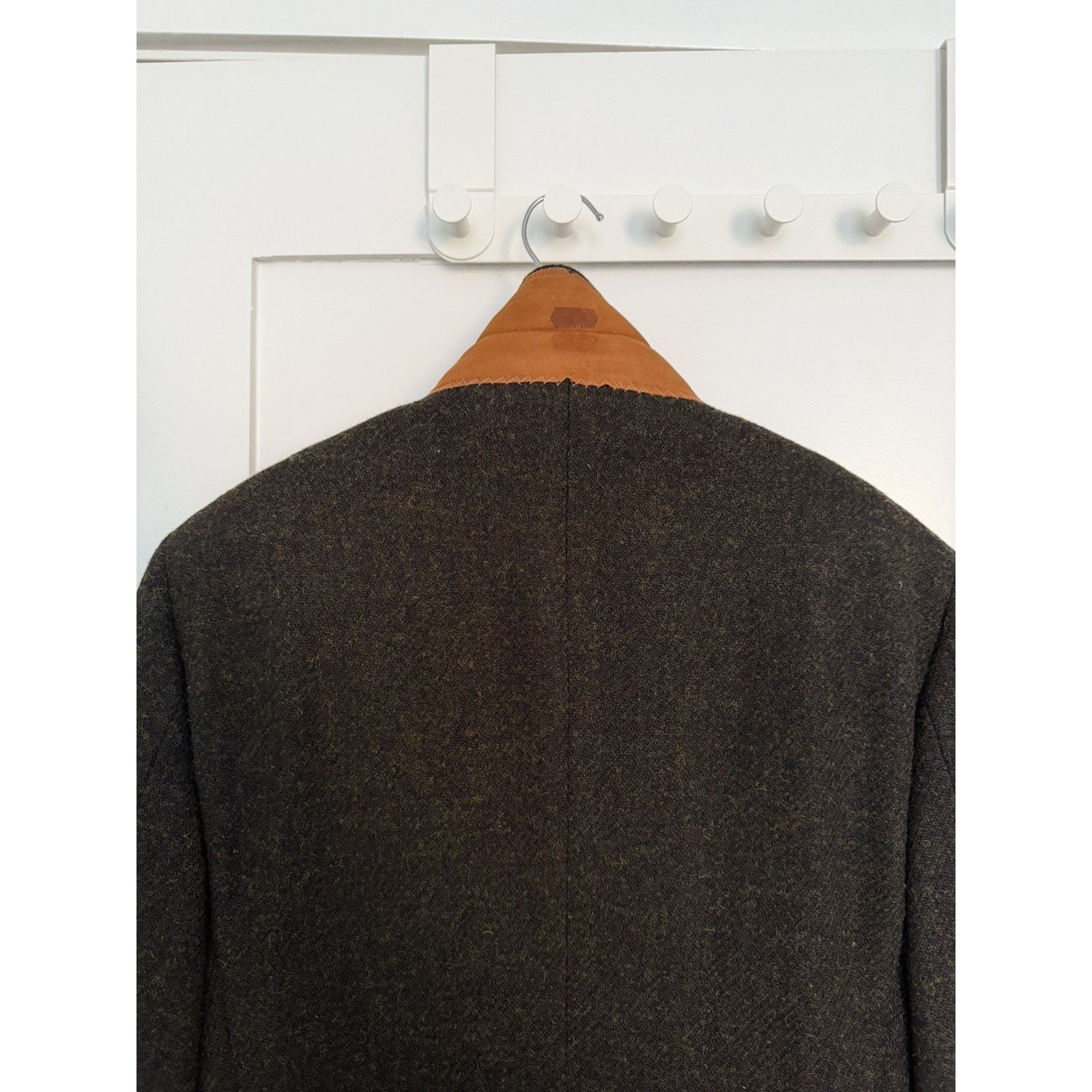 Southwick Mint Epaulet Southwick Sport Coat Dark Olive Harris Tweed Size 38R - 5 Thumbnail