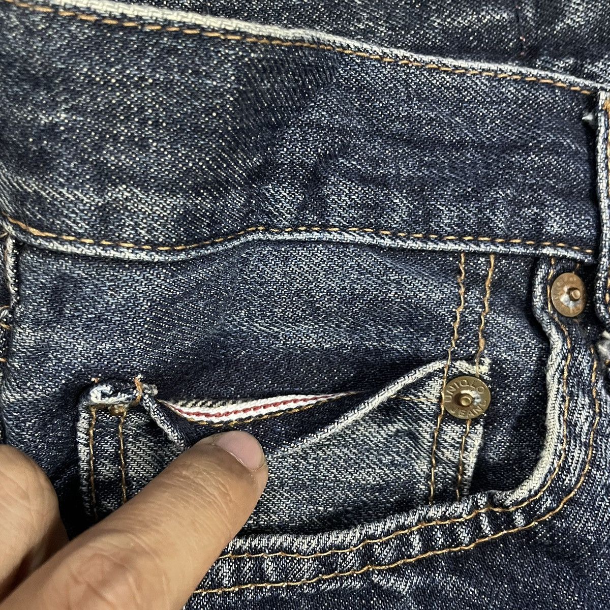Uniqlo Y2k Japanese UNIQLO selvedge Denim Skinny Fit Straight Jeans Size US 33 - 4 Thumbnail