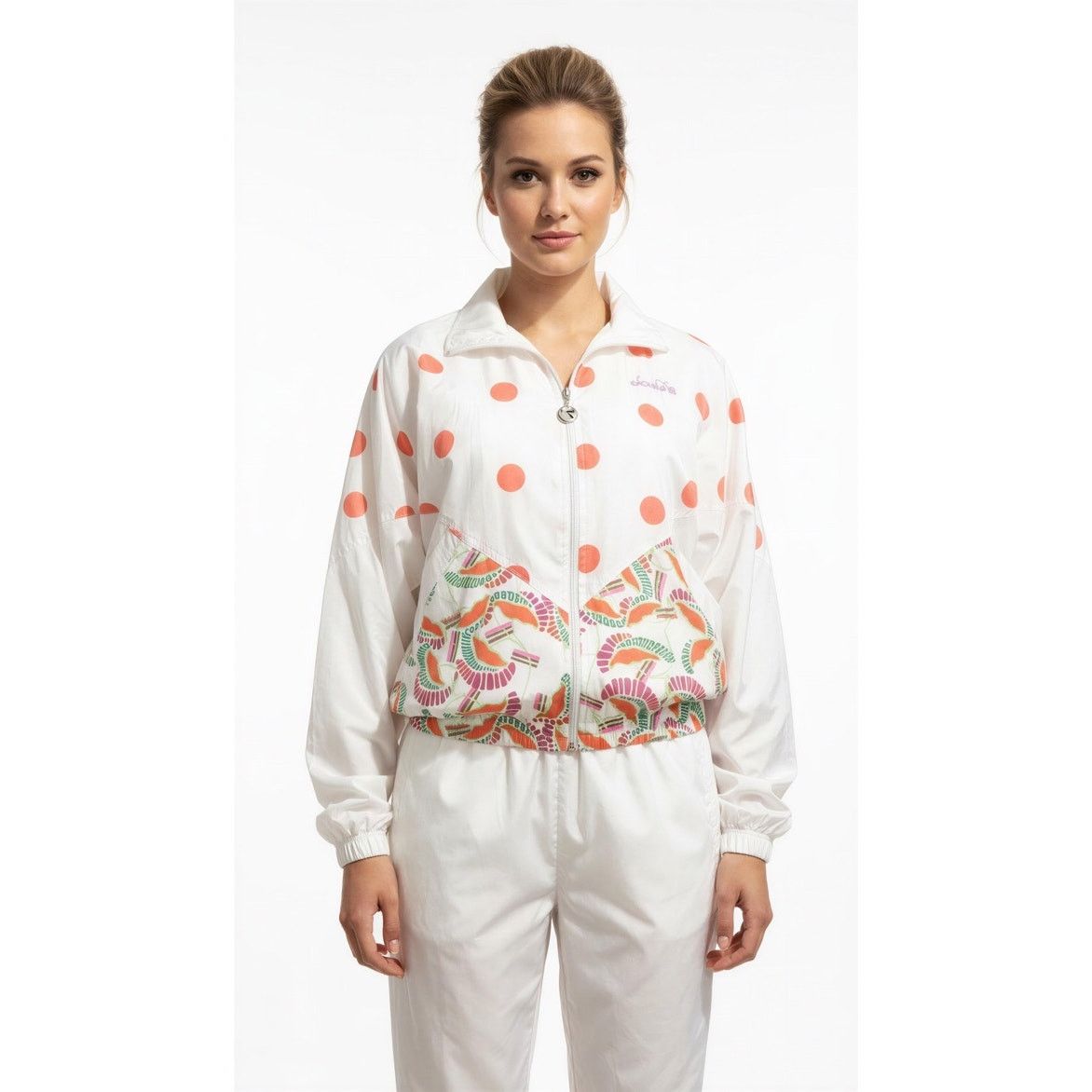 Diadora Diadora Tracksuit Set Womens Size Small White Coral Size 26" / US 2 / IT 38 - 1 Thumbnail