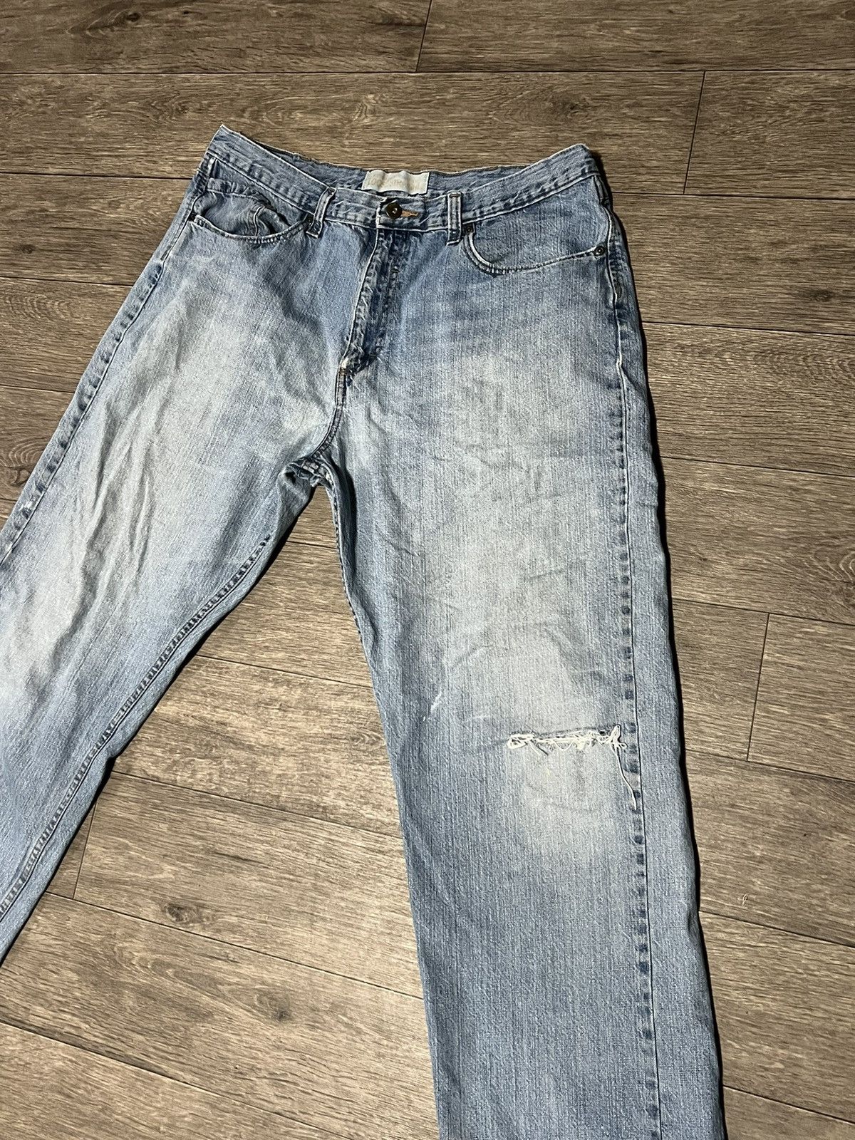 Vintage Wrangler Distressed Loose Fit Denim 38x32 Size US 38 / EU 54 - 4 Thumbnail