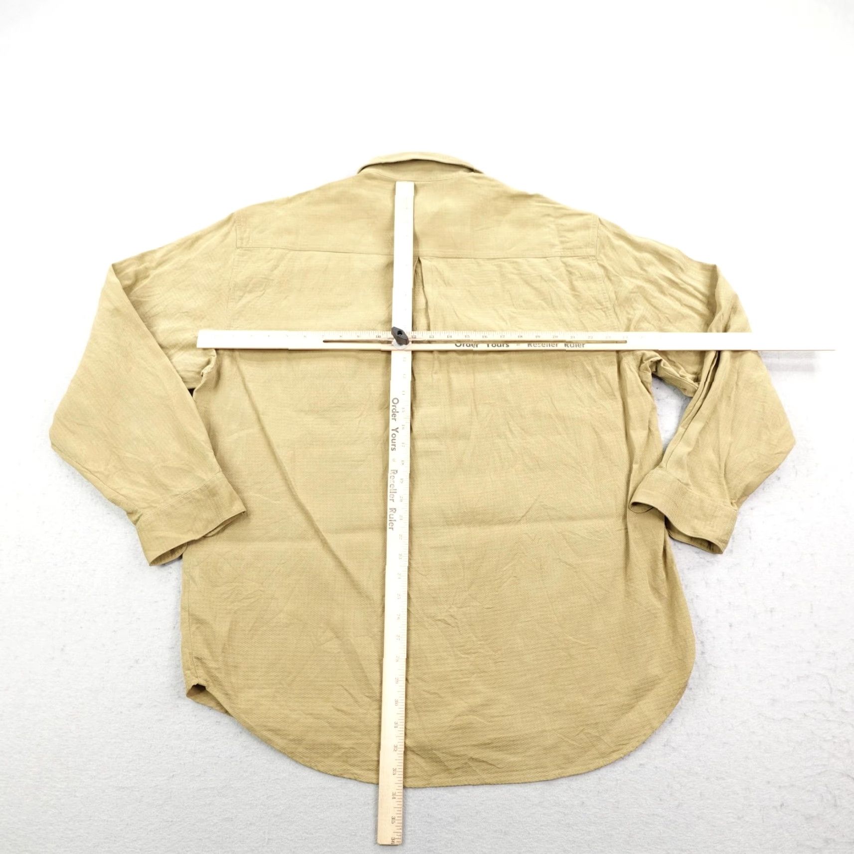 The Territory Ahead Territory Ahead Shirt Mens XL Beige Tan Silk Wool Blend Button Up Field Safari Size US XL / EU 56 / 4 - 5 Thumbnail