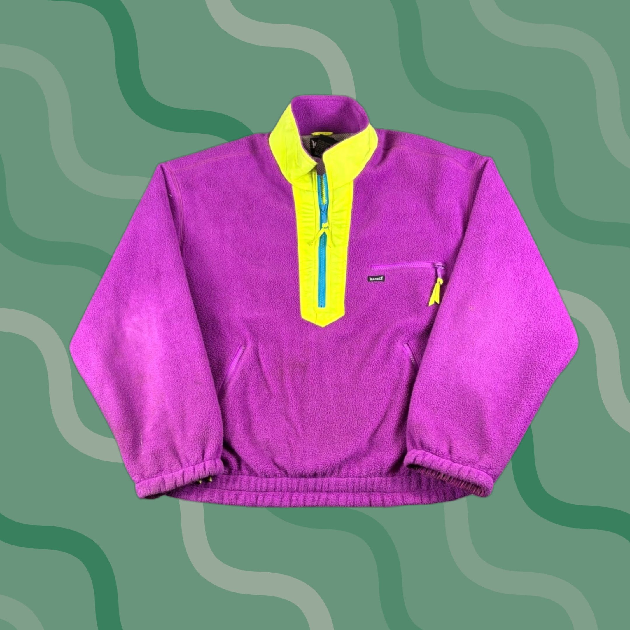Barker VINTAGE Marker Fleece Quarter Zip Pullover Jacket Adult Men Large Purple 90s Ski Causal Zipper Pockets Logo Size US L / EU 52-54 / 3 - 1 Thumbnail