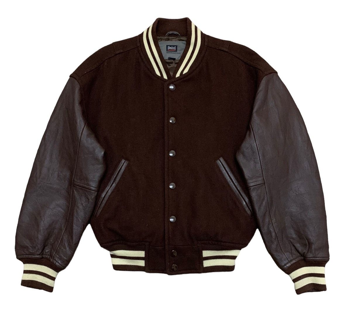 Japanese Brand Rare Design Vintage Brand Ixi:z Leather Varsity 1990s Size US M / EU 48-50 / 2 - 2 Thumbnail