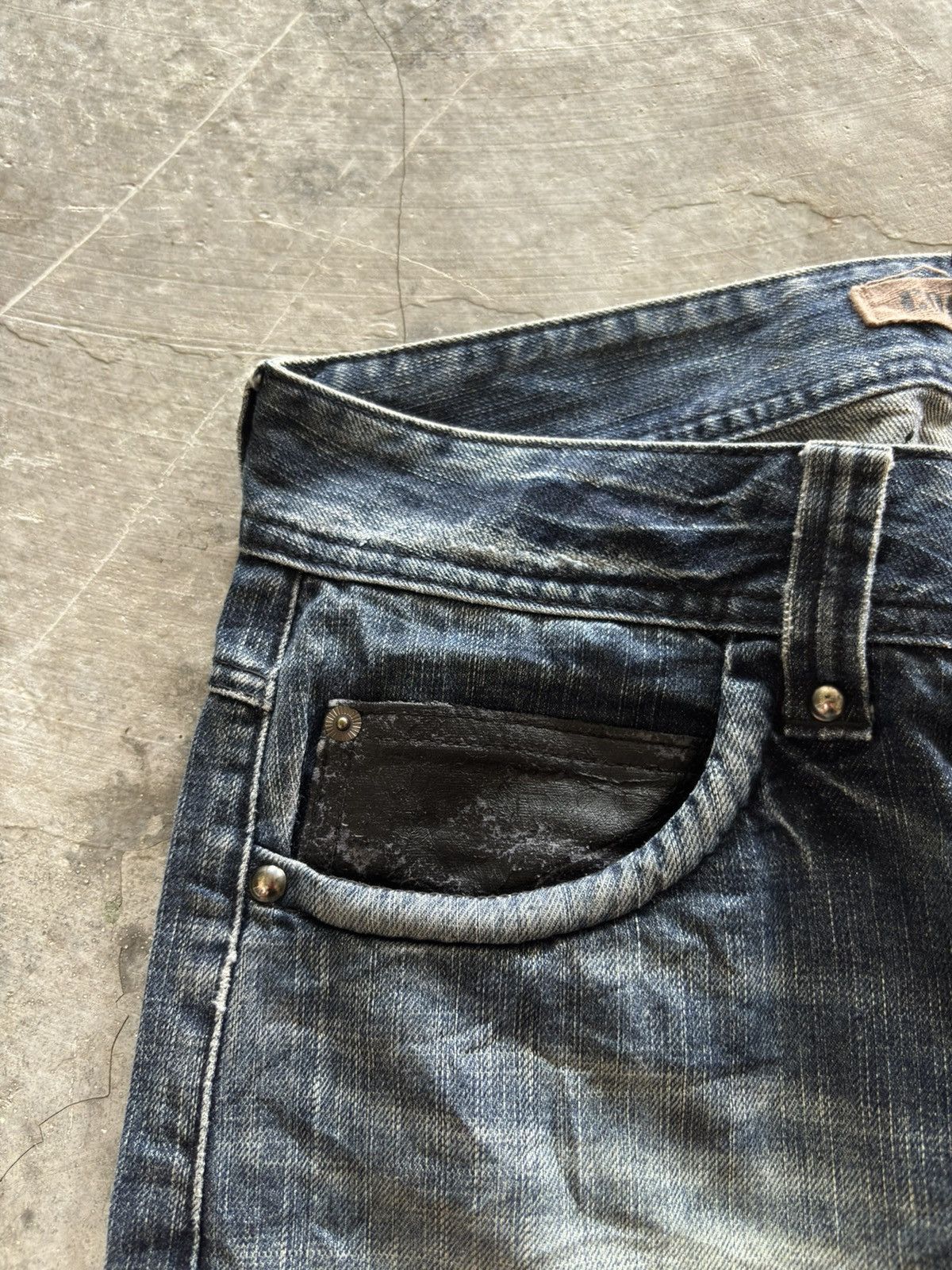 Cook Jeans × Hysteric Glamour × Japanese Brand COOK JEANS CURVE STACK JEANS DISTRESSED JAPANESE PUNK ROCKER Size US 32 / EU 48 - 11 Thumbnail