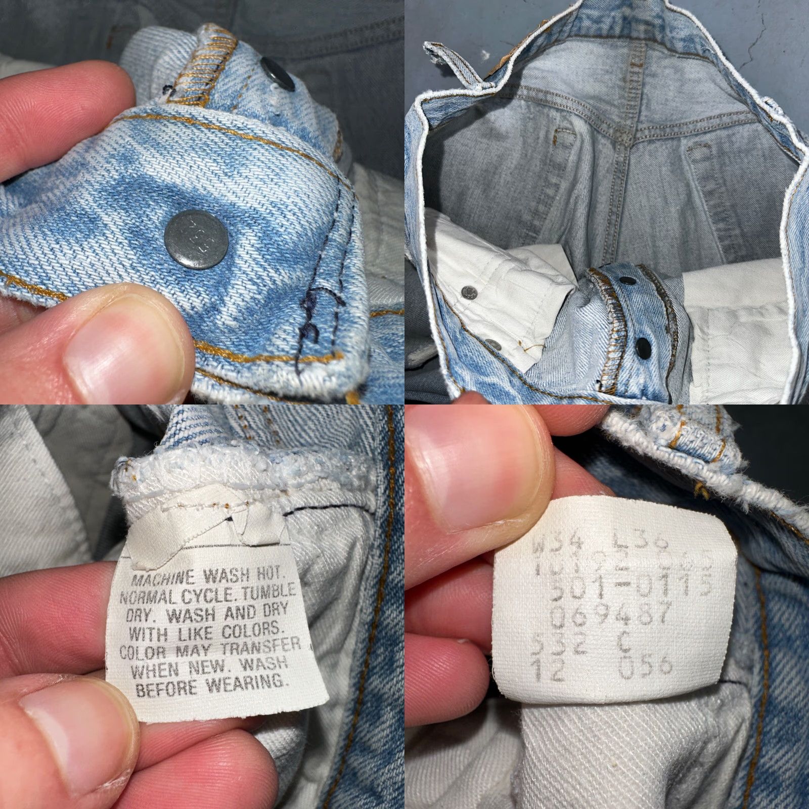 Levi's VINTAGE Levi's 501 Jeans Straight 34x36 Blue Light Wash 80s USA Mens Size US 34 / EU 50 - 9 Thumbnail