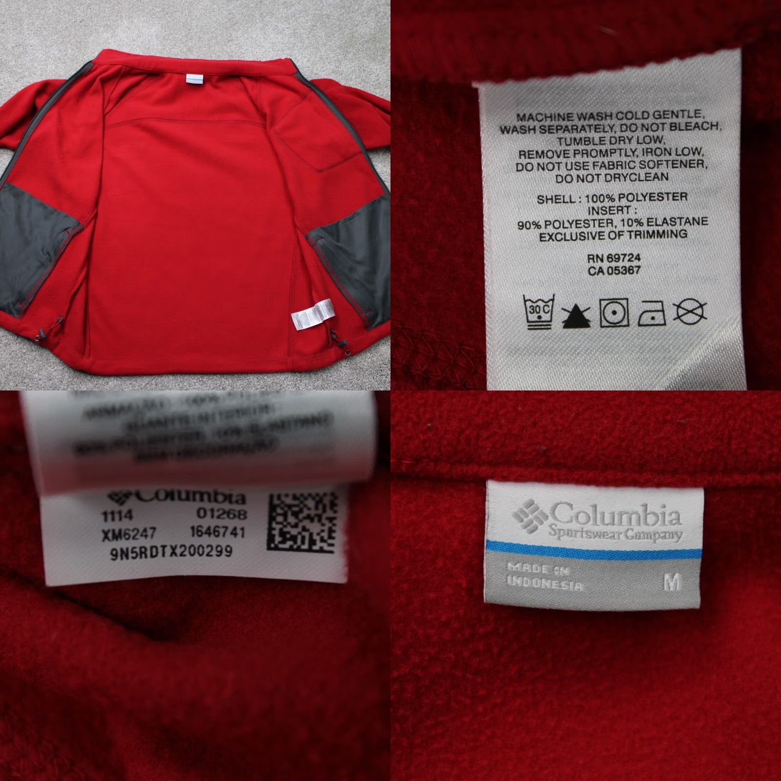 Vintage Columbia Sweatshirt Men Medium Red Full Zip Fleece Polyester L/S Outdoor Sweater Size US M / EU 48-50 / 2 - 8 Thumbnail