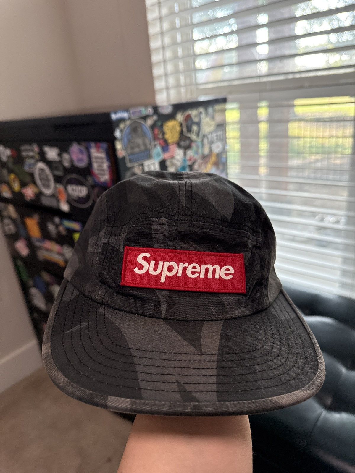 Supreme Supreme Military Camp Cap FW19 Black Tribal Camo Men's Size ONE SIZE - 1 Thumbnail