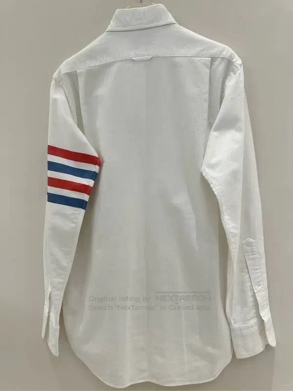 Thom Browne Thom Browne White Striped Long Sleeve Shirt . Size US M / EU 48-50 / 2 - 2 Thumbnail