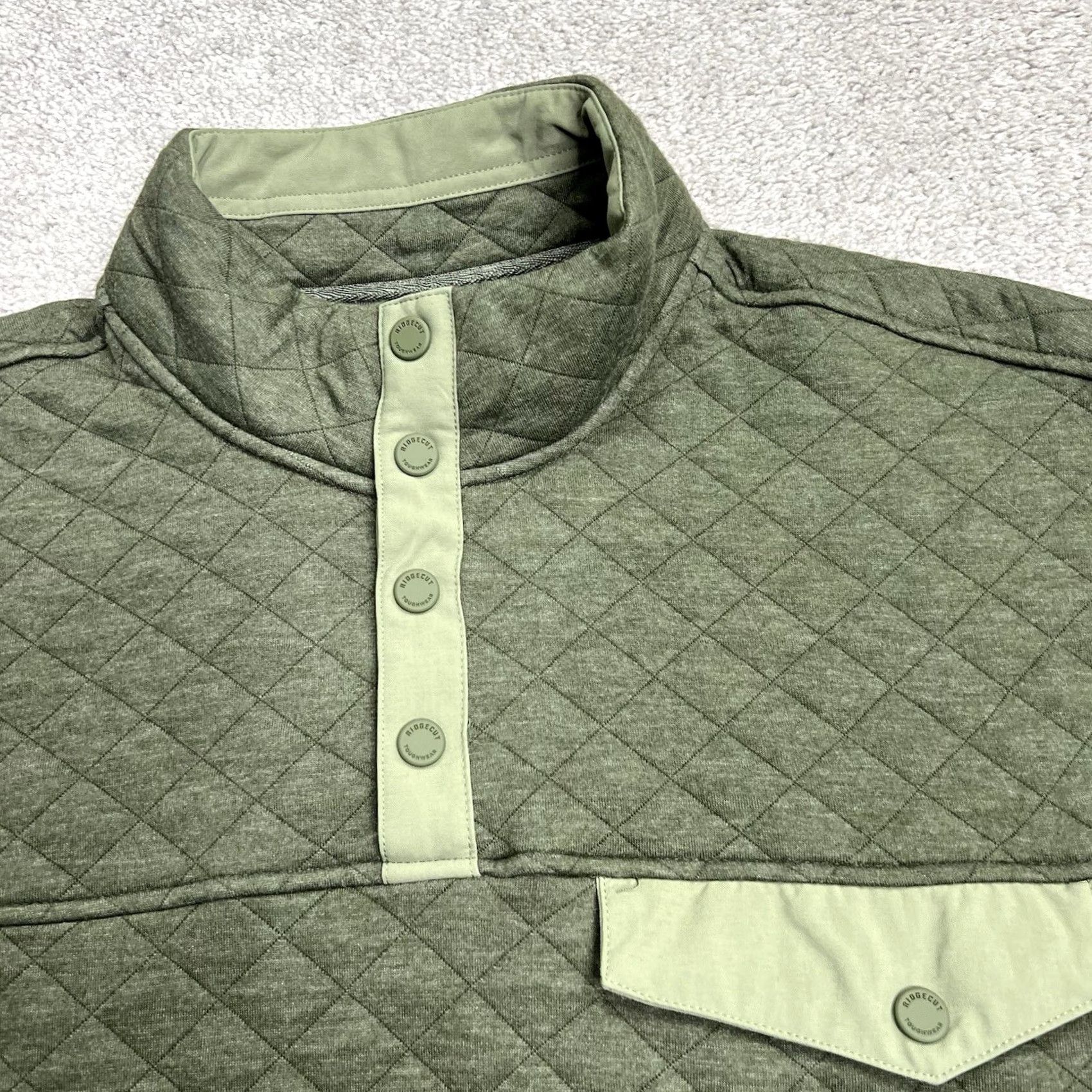 Orvis VINTAGE Ridgecut Toughwear Pullover Men’s LT Tall Green Quilted 1/4 Snap Sweater NWT Size US L / EU 52-54 / 3 - 3 Thumbnail