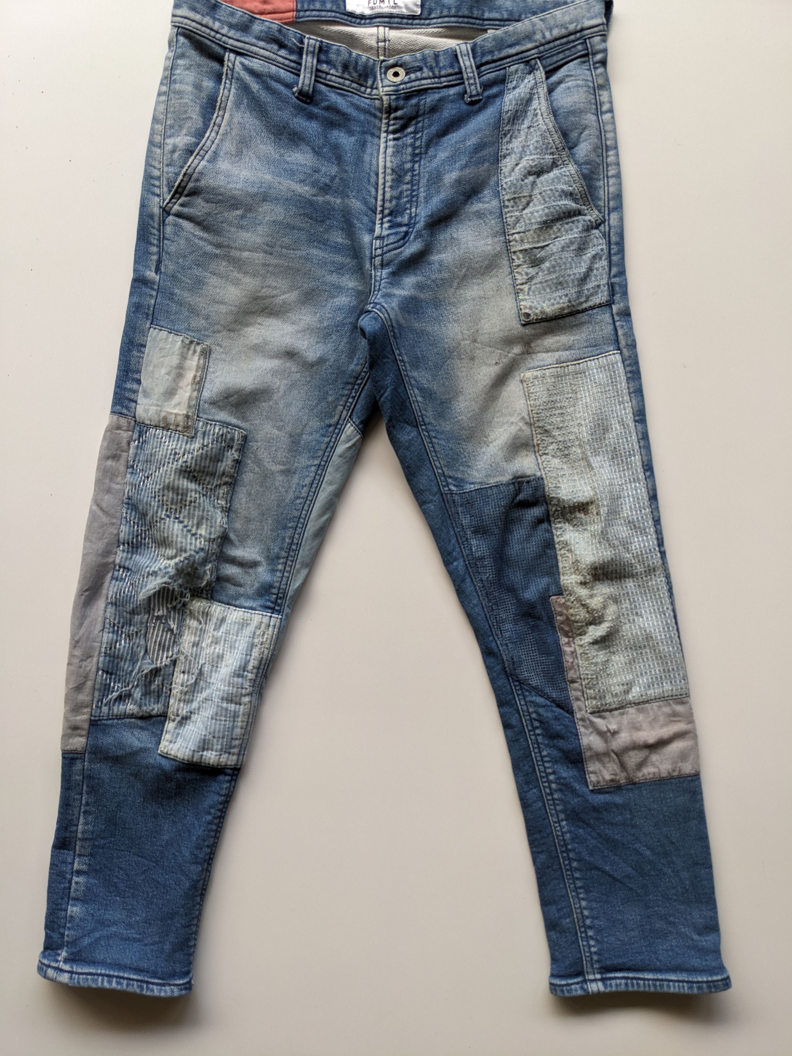 FDMTL FDMTL boro patchwork sashiko cropped jeans Size US 31 - 4 Thumbnail