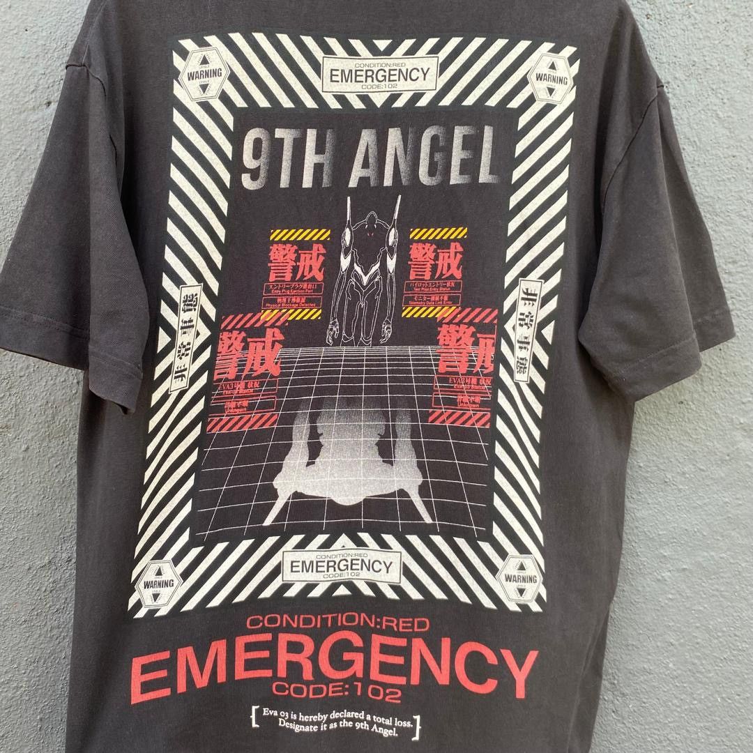 Anime Thrashed Faded Neon Genesis Evangelion X GU Anime Tee Size US M / EU 48-50 / 2 - 2 Thumbnail