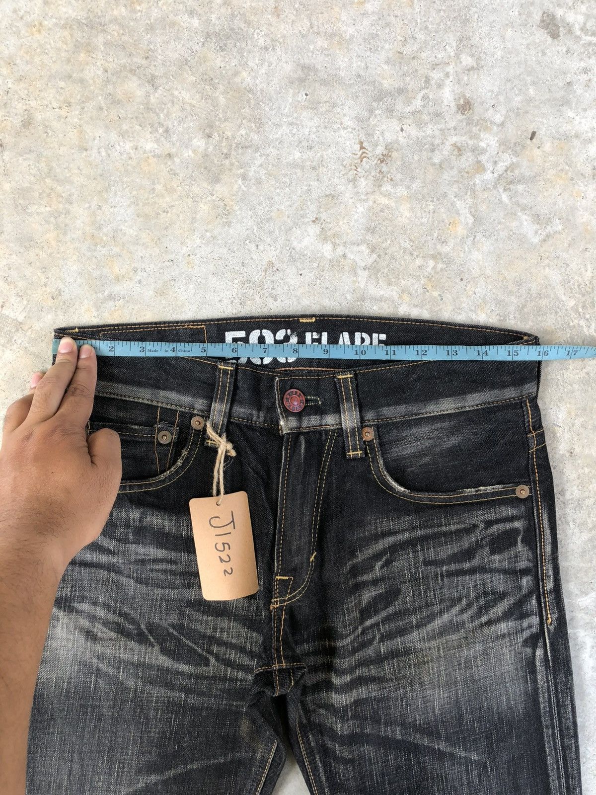 If Six Was Nine Edwin 503 Flared Distressed Jeans Whiskered Size US 30 / EU 46 - 21 Thumbnail