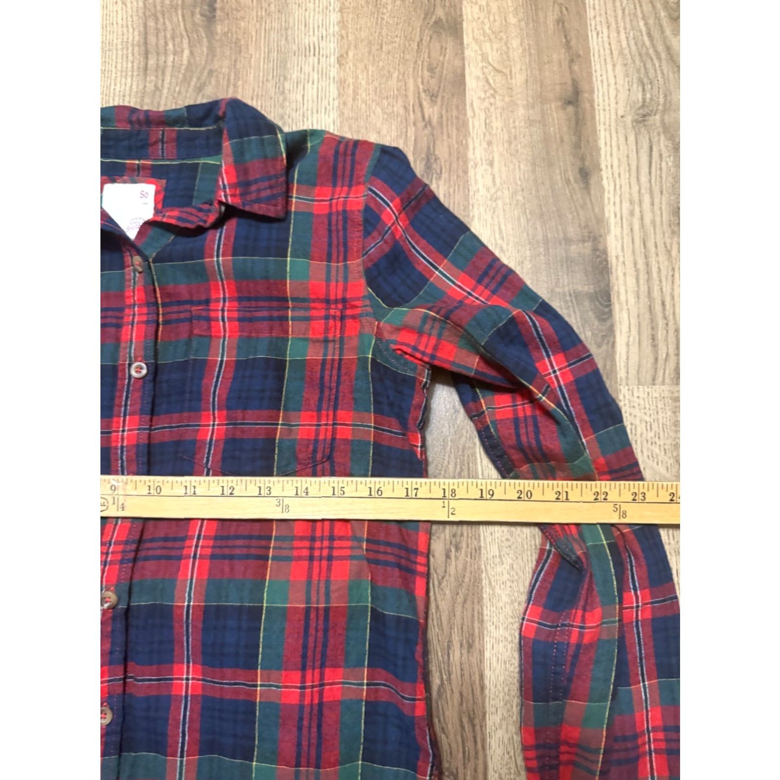 Vintage SO Shirt Women's Small Blue Green Red Plaid Long Sleeve Button Up Cozy Vintage: No Size S / US 4 / IT 40 - 6 Thumbnail