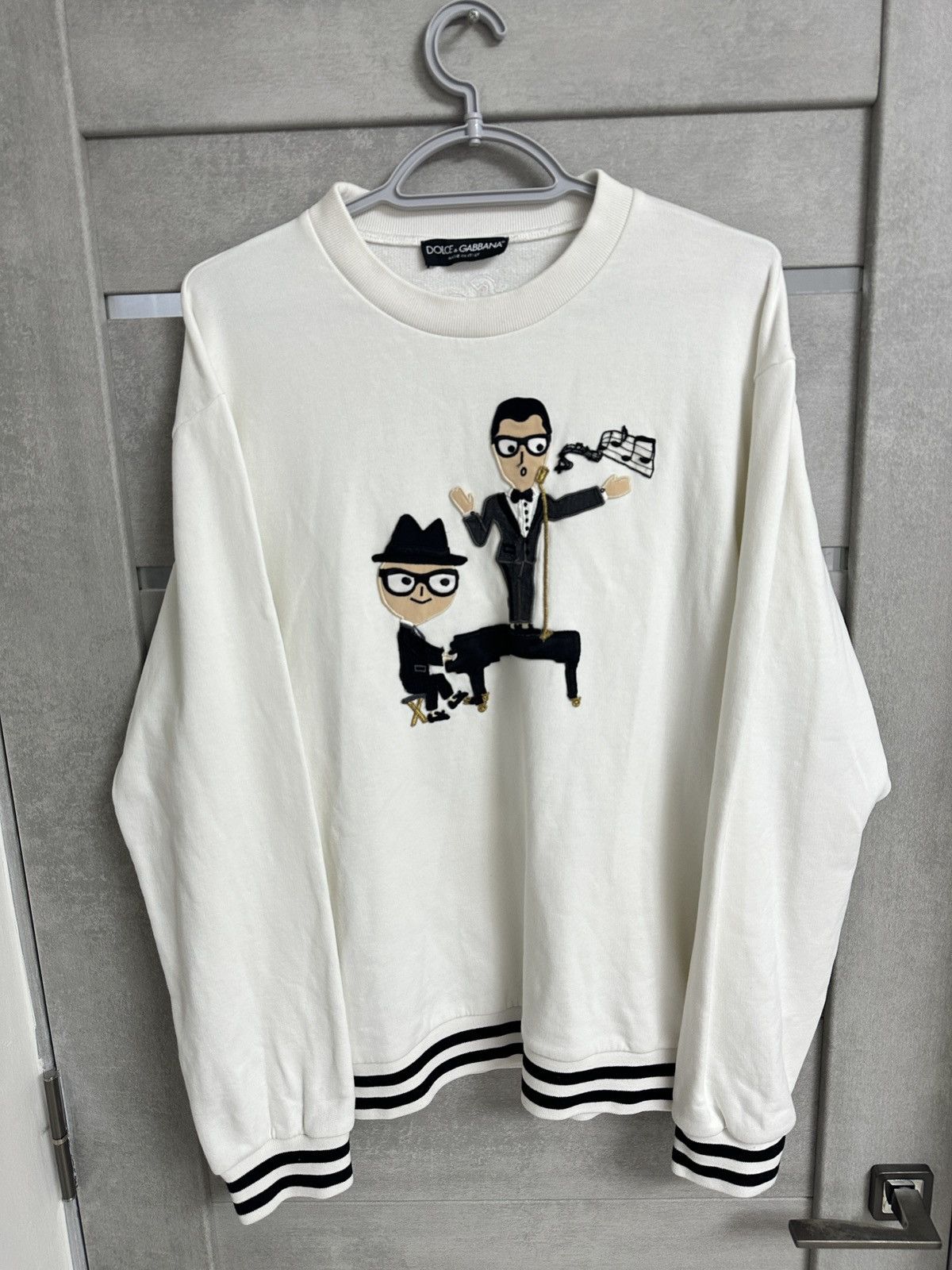 Dolce & Gabbana White Knit Stefano Sweatshirt
