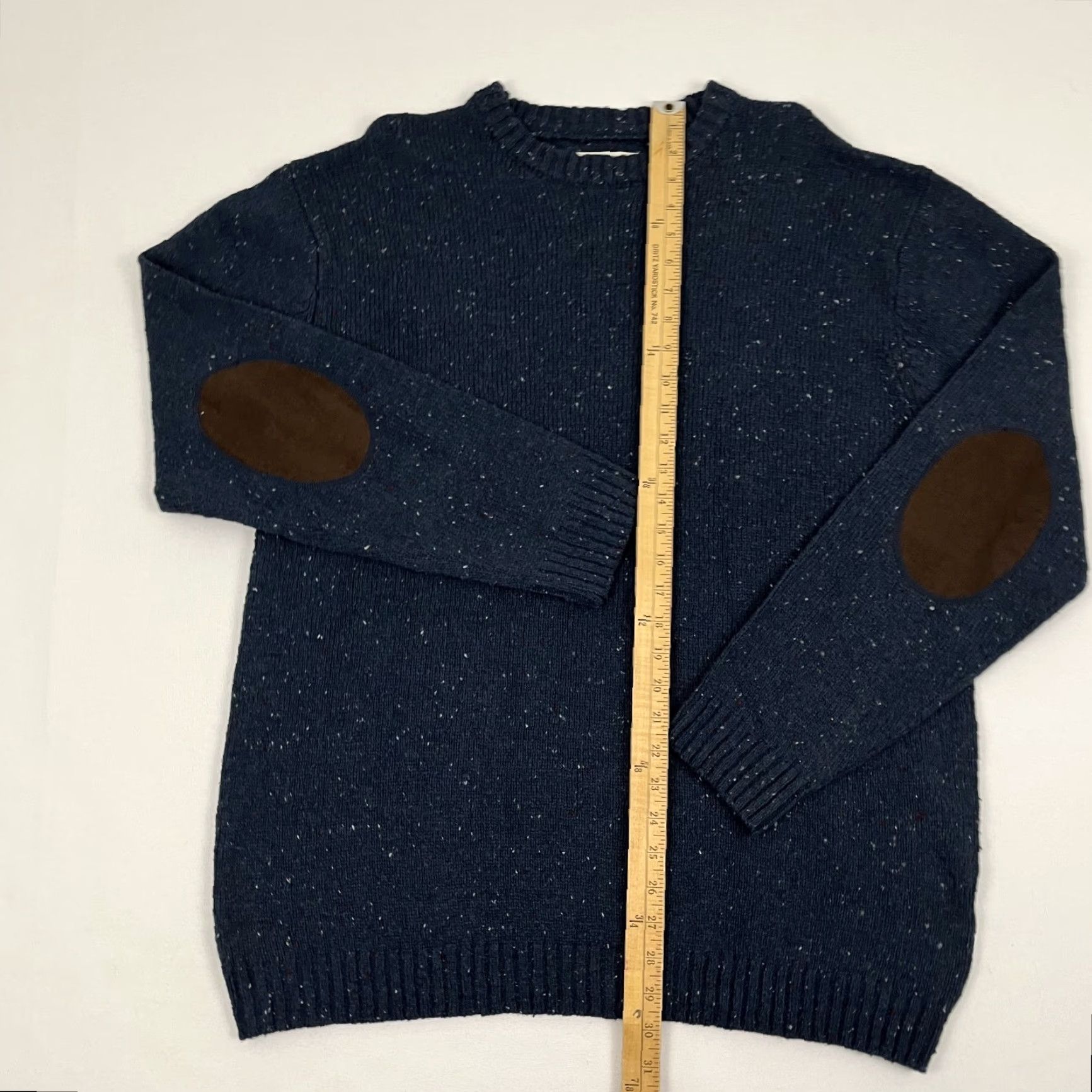 Vintage Line of Trade Sweater Men 2XL Blue Wool Blend Corduroy Elbow Pad Pullover Jumper Size US XXL / EU 58 / 5 - 4 Thumbnail