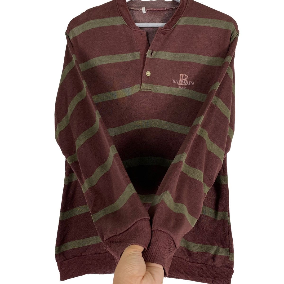 Balmain × Pierre Balmain 💥VINTAGE PIERRE BALMAIN STRIPE PULLOVER SWEATSHIRT Size US M / EU 48-50 / 2 - 8 Thumbnail