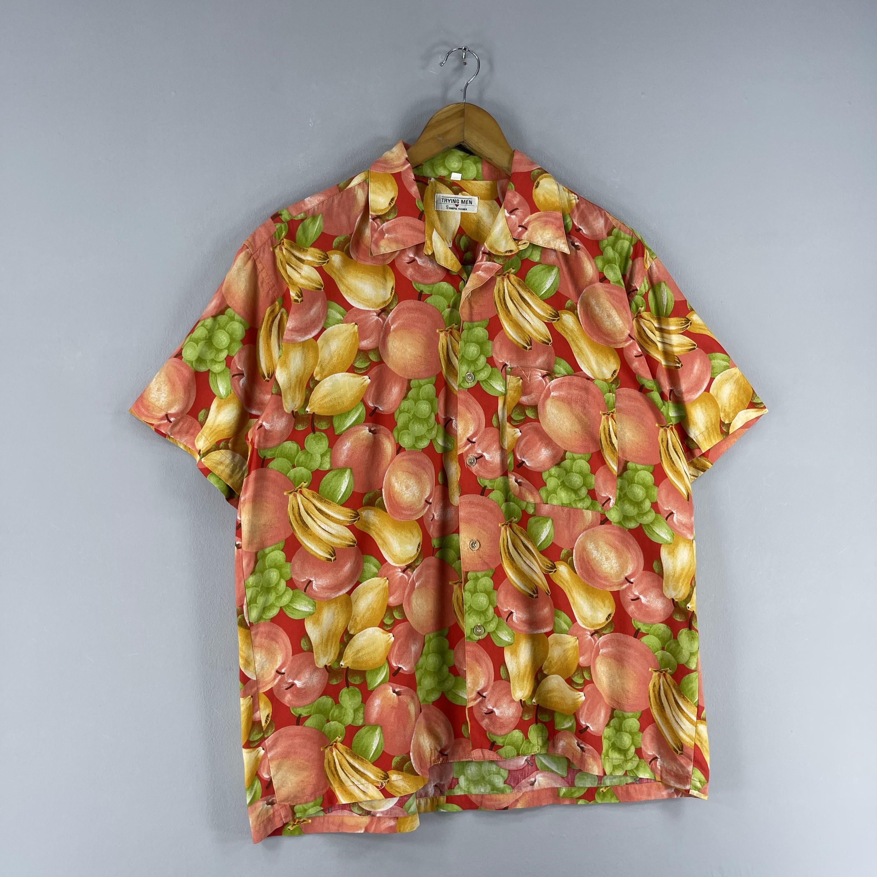 Japanese Brand Vintage Pop Art Aloha Tropical Fruits Motive Rayon Shirt Size US L / EU 52-54 / 3 - 4 Thumbnail