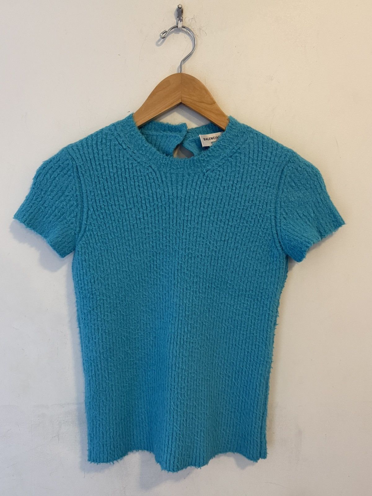 Balenciaga Balenciags 22AW mudshow blue pull tight knit top Size US S / EU 44-46 / 1 - 1 Thumbnail