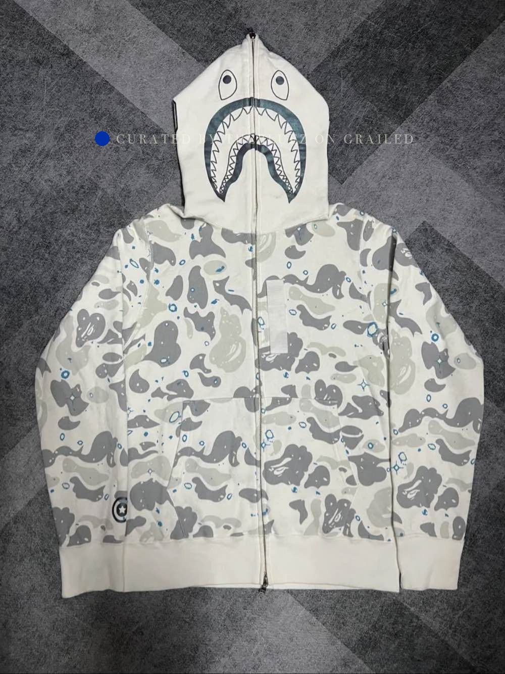 Bape White Shark Mouth Camo Print Zip-Up Hoodie Size US S / EU 44-46 / 1 - 1 Thumbnail