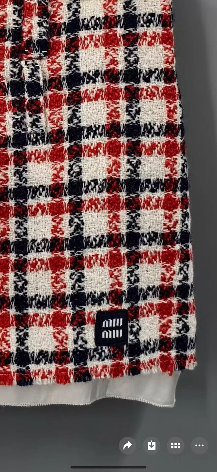 Miu Miu MIU MIU women's red checkered logo short skirt size 40 Size 27" / US 4 / IT 40 - 7 Thumbnail