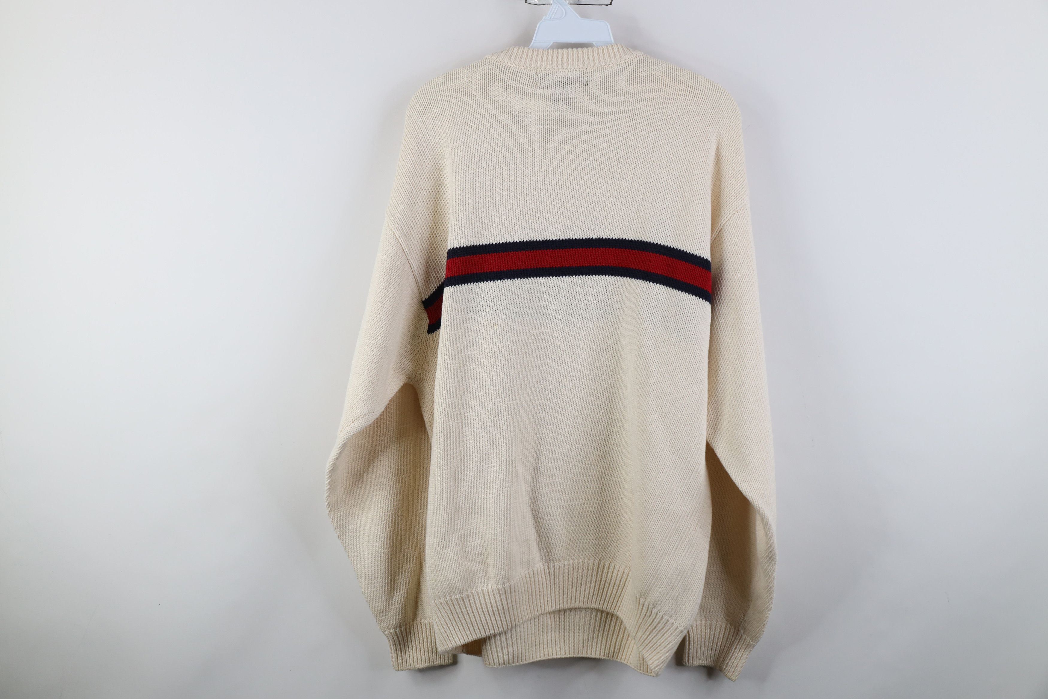 Vintage Vintage 90s Streetwear Block Cotton Knit Crewneck Sweater Size US L / EU 52-54 / 3 - 11 Thumbnail