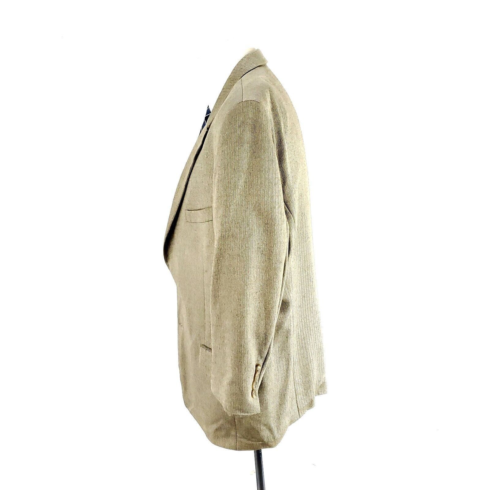 Jos. A. Bank DAMAGED Jos A Bank Silk Camel Hair 2 Button Sport Coat 44R B Size 44R - 6 Thumbnail