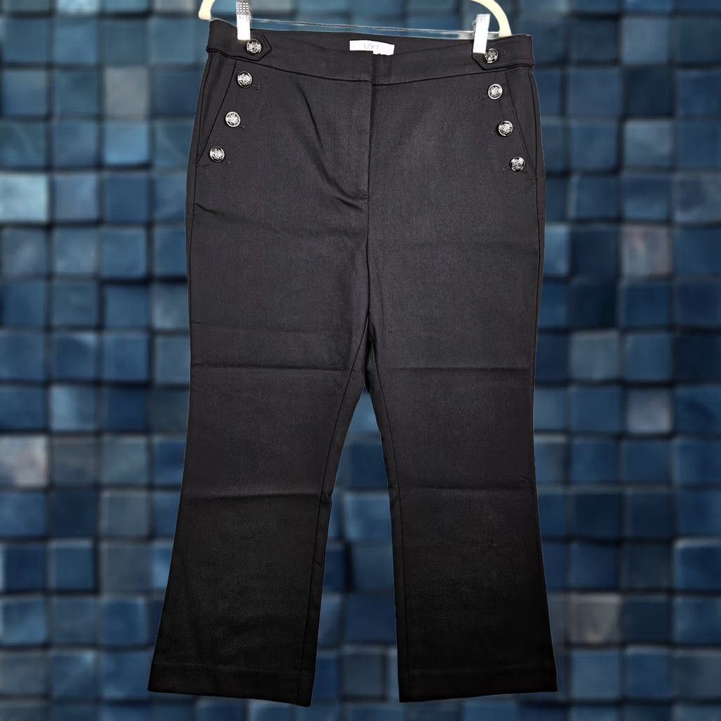 Ann Taylor LOFT By Ann Taylor Women's Black Pockets High Rise Cropped Pant Size 14 NEW Size 36" / US 14 / IT 50 - 1 Thumbnail
