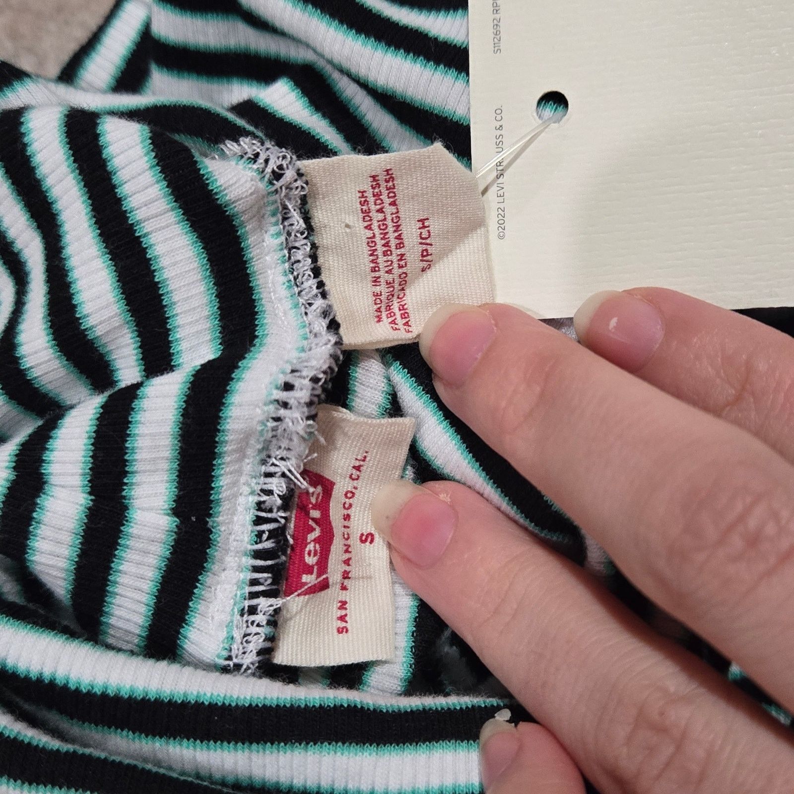 Levi's Levi's Striped Rib Knit Turtleneck Crop Top Small Y2K NWT Size S / US 4 / IT 40 - 4 Thumbnail