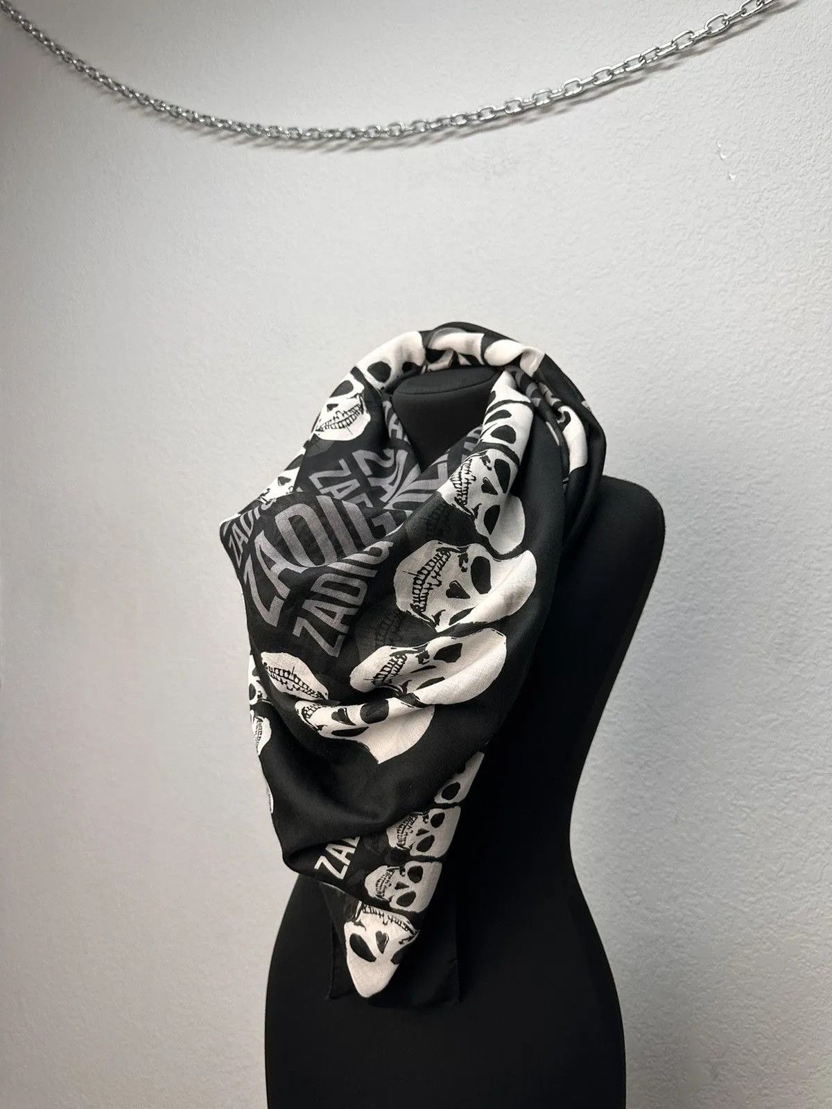 Avantgarde ZADIG and VOLTAIRE Skull Scarf IF SIX WAS NINE