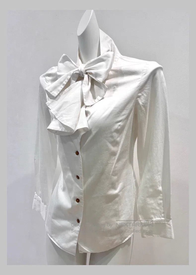 Vivienne Westwood Vivienne Westwood Striped long-sleeve bow shirt Size M / US 6-8 / IT 42-44 - 8 Thumbnail