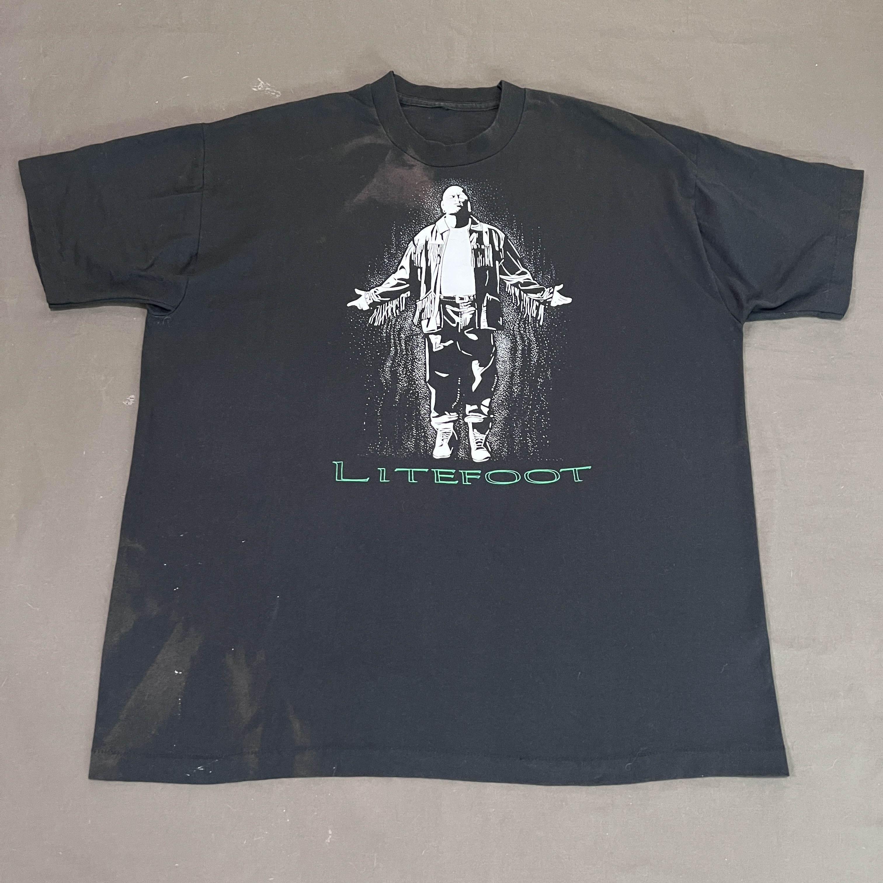 Rap Tees × Vintage Vintage 90s Litefoot Promo Tee 2XL native american rapper Size US XXL / EU 58 / 5 - 5 Thumbnail