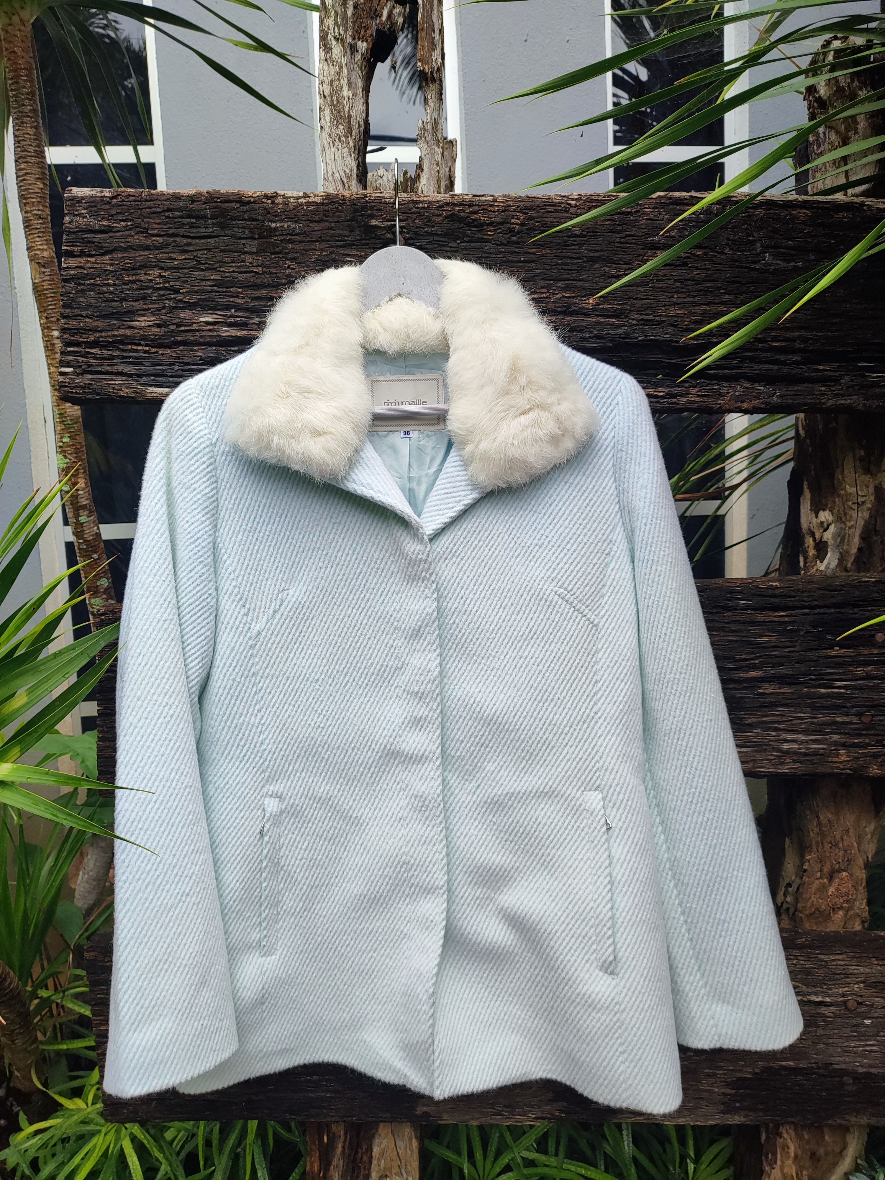 image of Designer Steal Mm Maille Wool Jacket in Light Blue, Women's (Size XS)