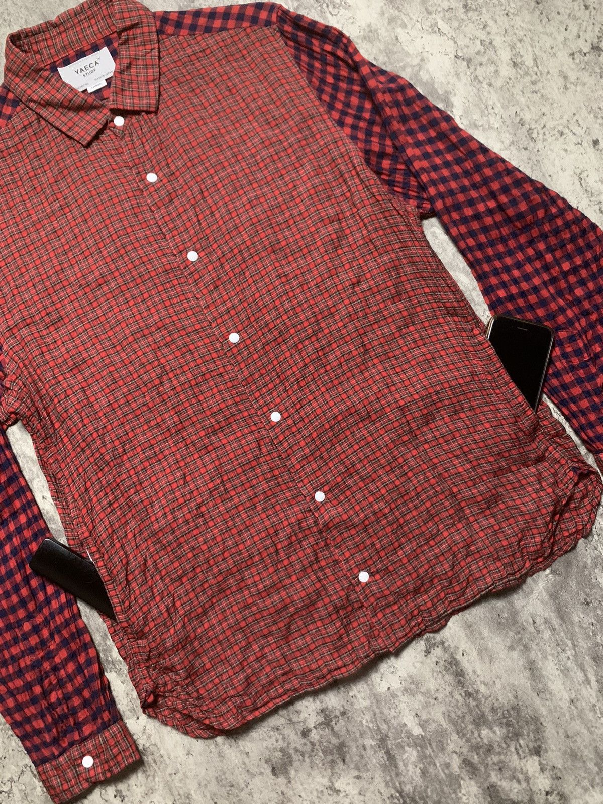 Comme des Garcons Yaeca Study Japanese Multi Checkered Snap Button Up Size US L / EU 52-54 / 3 - 3 Thumbnail