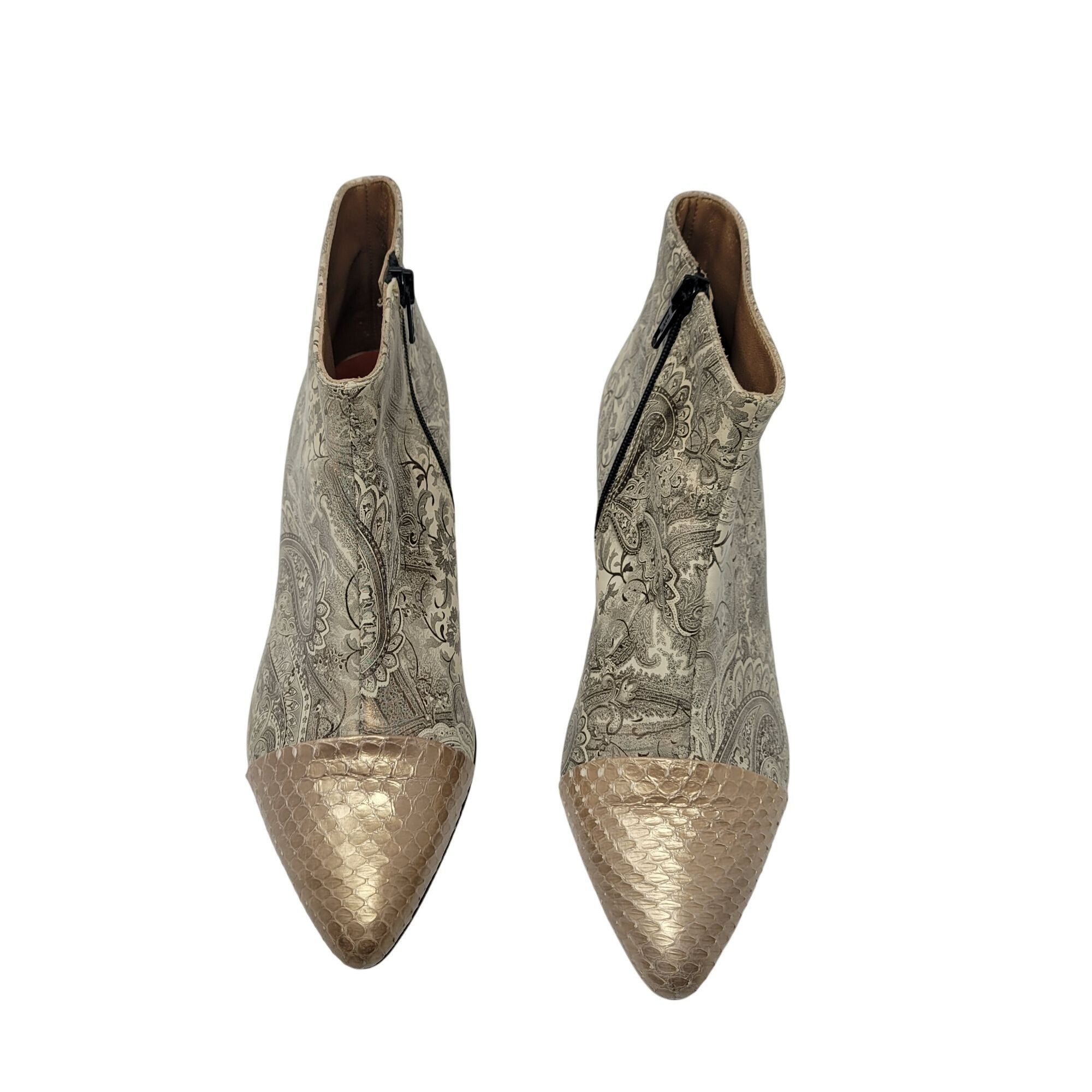 Other J David Moresco Leather Italian Ankle Booties Sz 39 Metallic Size US 9 / IT 39 - 4 Thumbnail