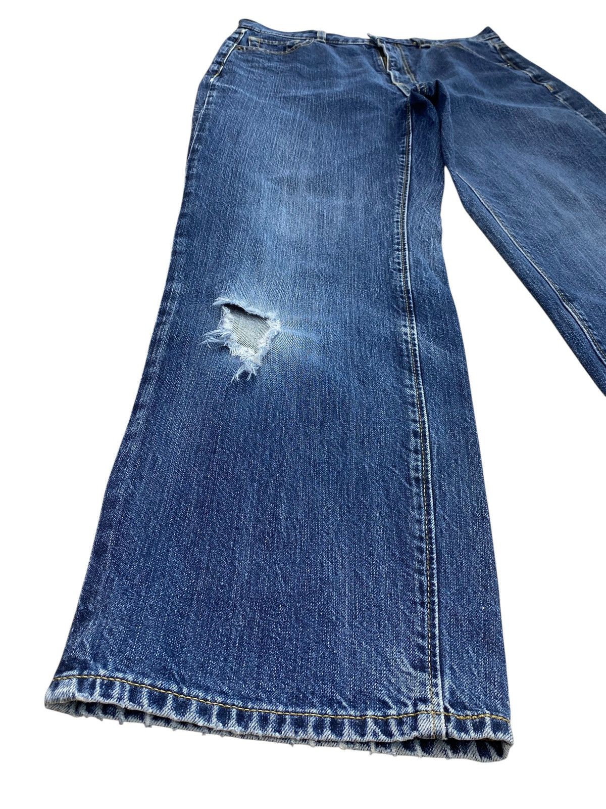 GU Vintage GU Blue Wash Style Ripped Jeans Size US 31 - 5 Thumbnail