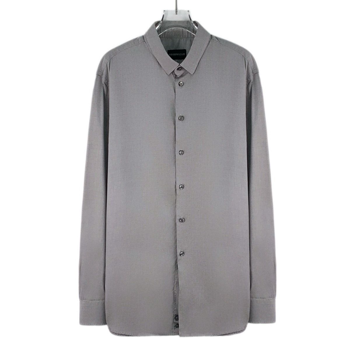 Armani Armani Grey Cotton Collared Long Sleeve Shirt K26WX Size US XS / EU 42 / 0 - 1 Thumbnail
