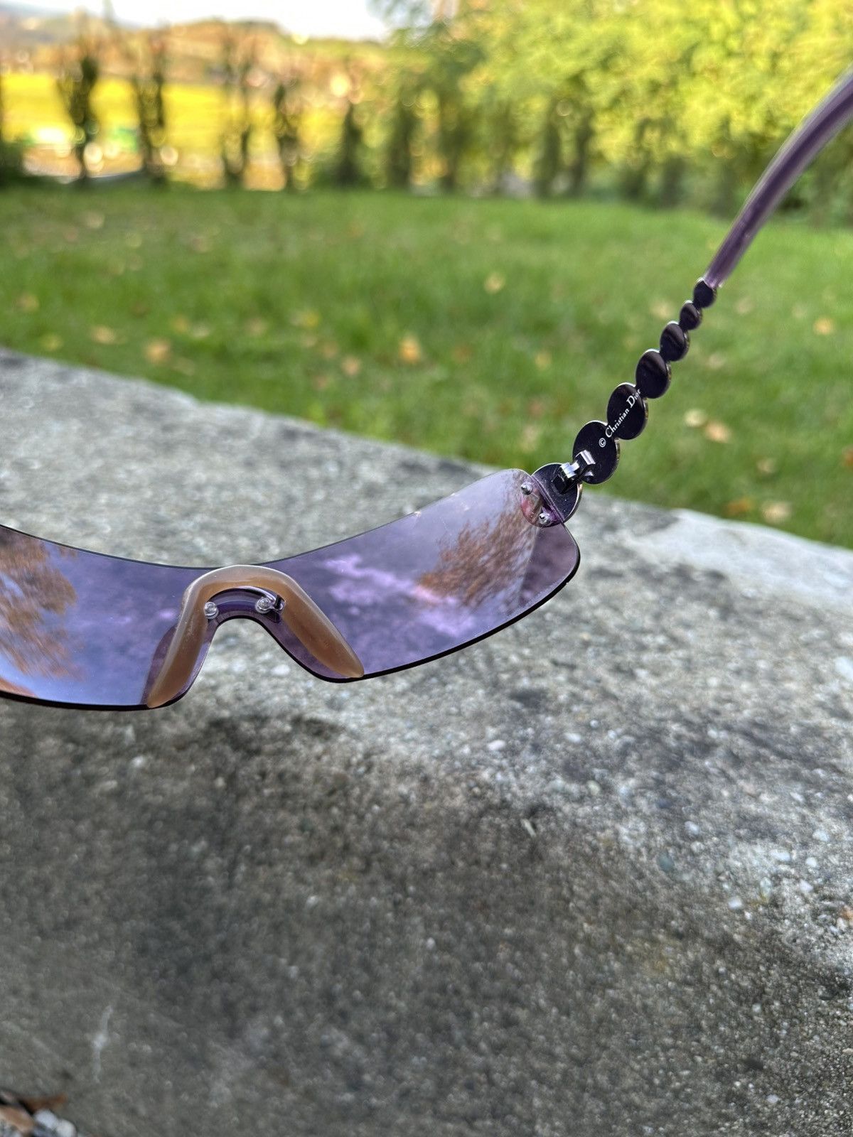 Dior Vintage Christian Dior Sunglasses Ruthenium 80N 120 Purple Size ONE SIZE - 13 Thumbnail