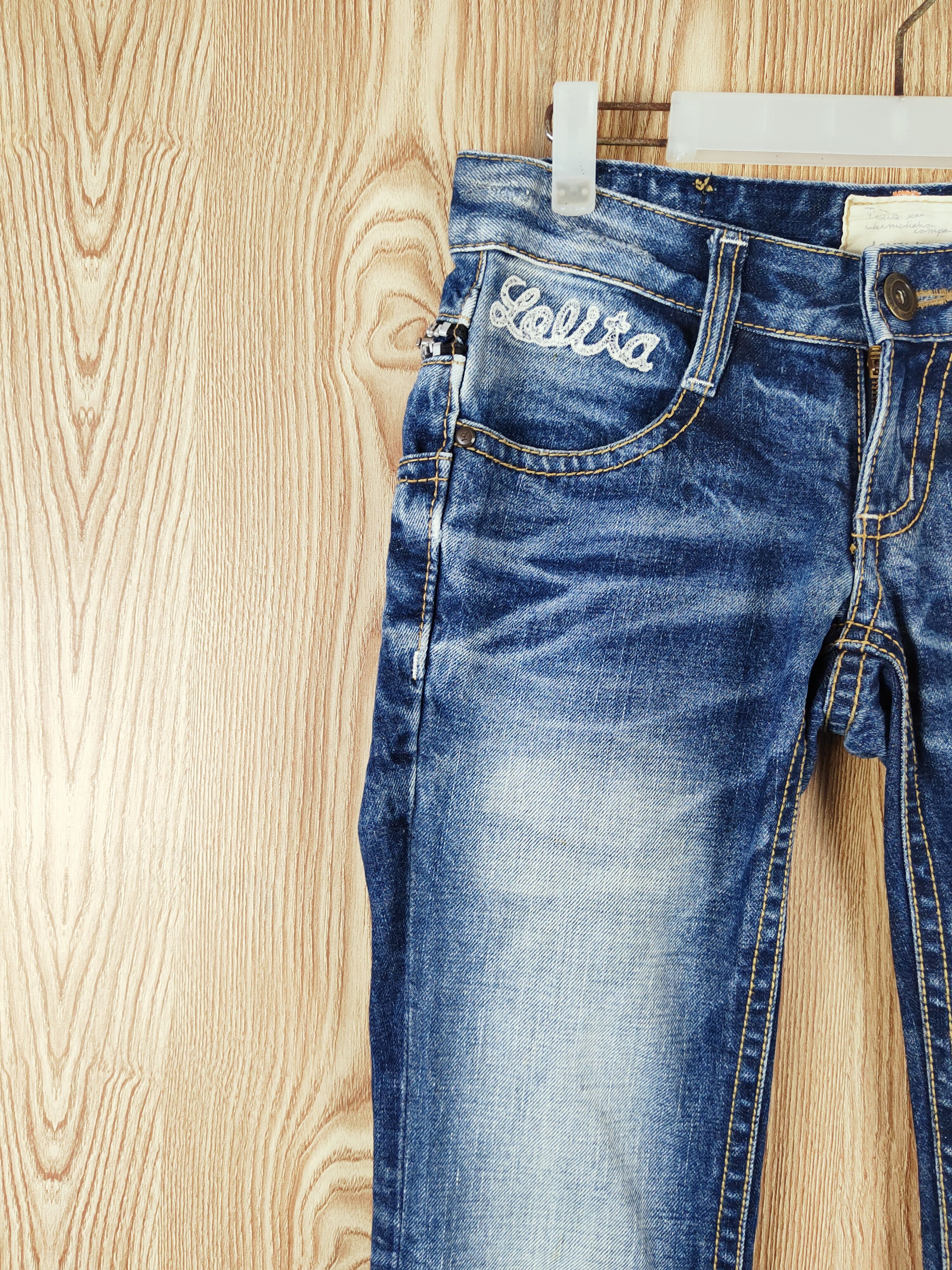 Japanese Brand Lolita Dark Blue Distressed Ripped Jeans #W342 Size 28" / US 6 / IT 42 - 4 Thumbnail