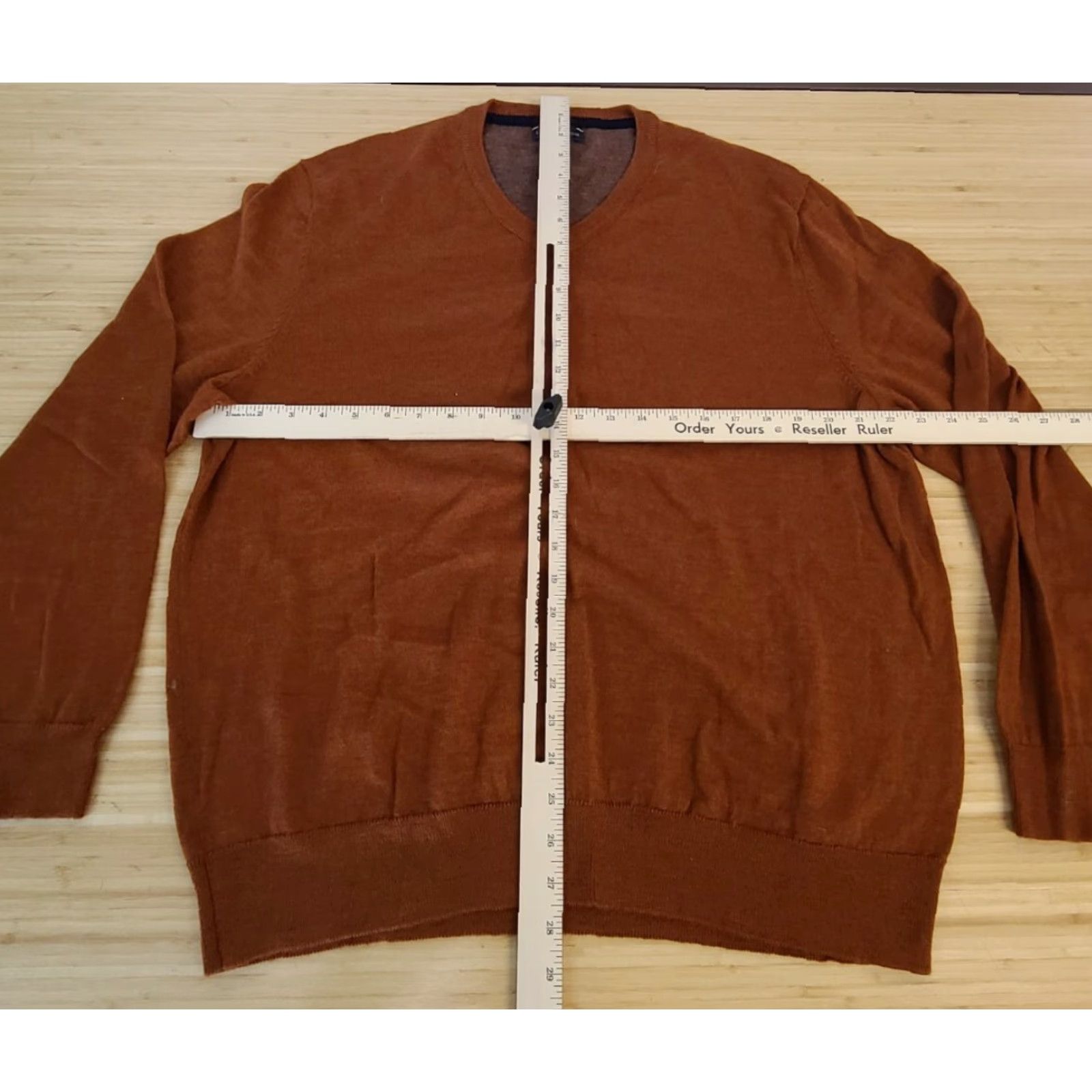 Club Room Club Room Sweater V-Neck XL Men Orange Lightweight Merino Wool Acrylic Pullover Mens Size US XL / EU 56 / 4 - 3 Thumbnail