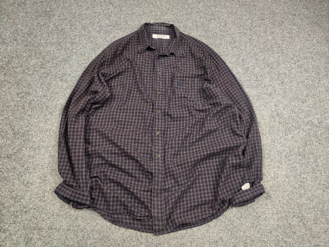Burberry Vintage 90's Burberry London Nova Check Dark Button Shirt Size US XL / EU 56 / 4 - 2 Thumbnail