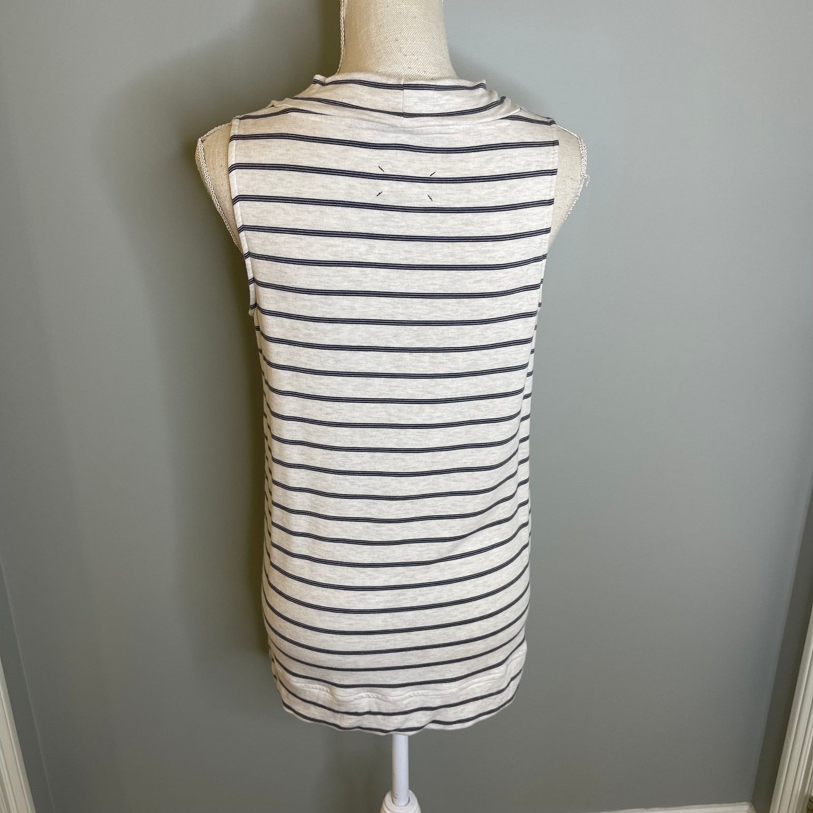 Lou & Grey Lou & Grey LOFT Soft Striped Sleeveless Cowl Neck Shirt, S Size S / US 4 / IT 40 - 6 Thumbnail