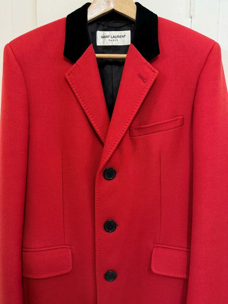 Saint Laurent Paris saint Laurent parisFall/Winter 16 Velvet Collar Red Wool C Size US M / EU 48-50 / 2 - 3 Thumbnail